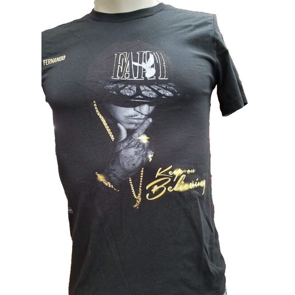 Fernando Saucedo Black T-Shirt Rap Size Small Faith Keep On Believing Hip Hop - Picture 2 of 5